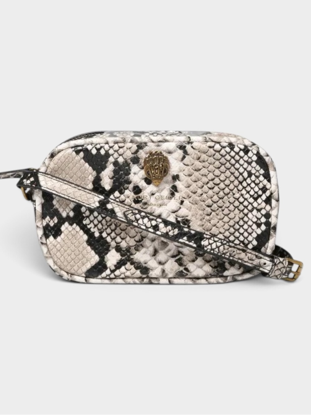 Kurt Geiger RARE Mini Kensington Snake-Print Crossbody Bag in Black & White
